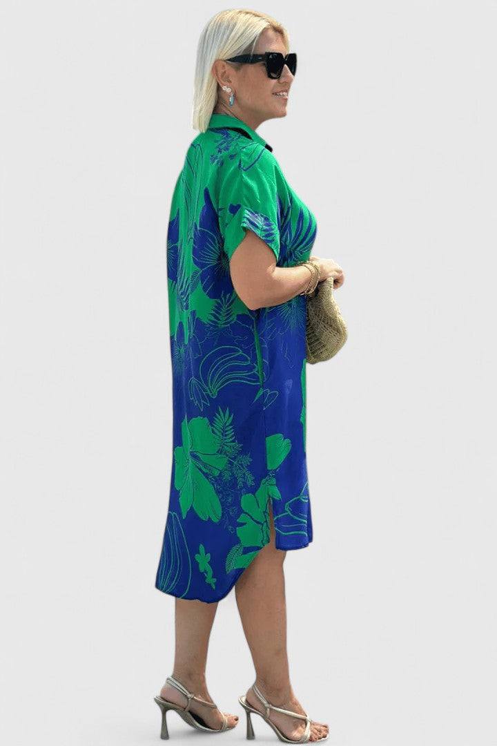 Marnie | Floral Shirt Dress with Collar