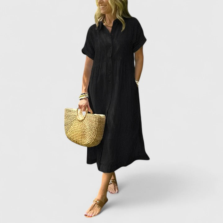 Romy | Striped Shirt Dress with Pockets